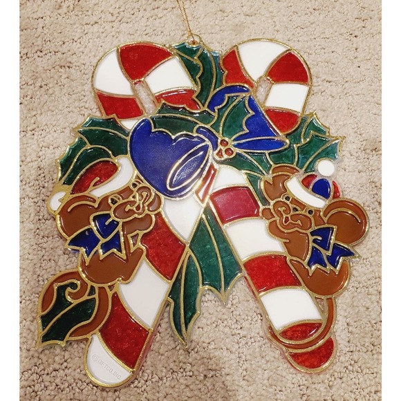 Vintage Crystalline Window Decor Stained Glass-look Plastic Christmas Ornament - Picture 2 of 6